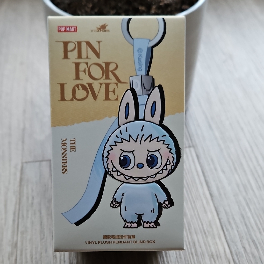 Pop Mart The Monsters Pin For Love Plush Keychain LETTER A